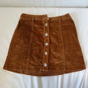 Brown Bershka Corduroy Skirt
